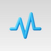 3d Realistic Pulse icon vector