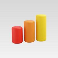 3d Realistic Colorfull Graph chart vector