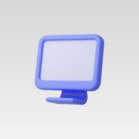 3d Realistic Desktop Monitor Icon vector