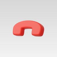 3d Realistic Red End Call icon vector