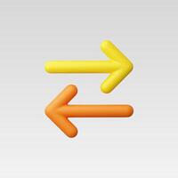 3d Realistic Left Right Direction icon vector