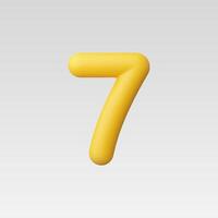3d Realistic Number Seven vector