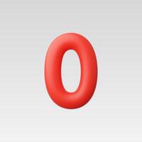 3d Realistic Number Zero vector