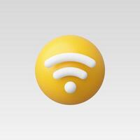 3d Realistic Yellow Wireless network vector