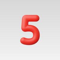 3d Realistic Number Five vector
