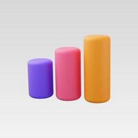 3d Realistic Graph chart Icon vector
