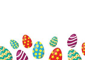 Colorful of easter eggs on a white background. vector