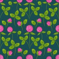 A seamless pattern featuring vibrant red clover flowers and lush green leaves, perfect for textile designs, wallpapers, and various creative projects. This botanical motif adds a touch of nature vector