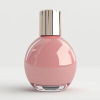bottle of nail polish is sitting on a white background photo