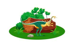 Elmisaurus cartoon dinosaur character vector