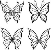Artistic Flowing Line Sketch Set vector