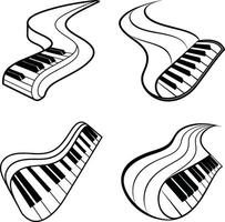Abstract Smooth Curve Line Sketches vector