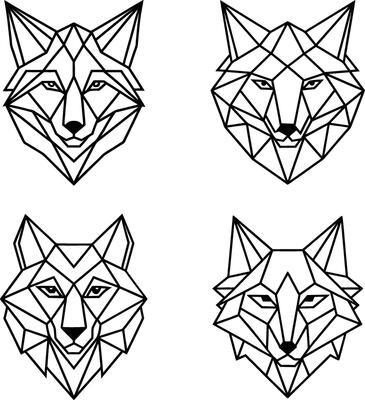 Running Wolf Line Art Design
