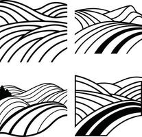 Stylized Curve Line Sketch Collection vector