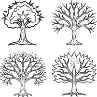 Expressive Tree Line Illustrations vector