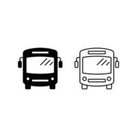 bus icon transport design concept silhouette and outline style vector