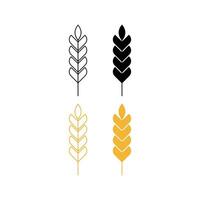 wheat grain icon set design template vector