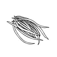 Hand-Drawn Illustration Of A Pile Of Green Beans vector