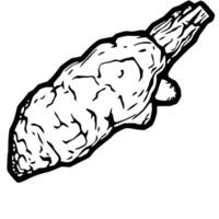 Hand-Drawn Illustration Of A Rough Irregular Shaped Stone vector