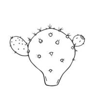 Simple Line Drawing Of A Prickly Pear Cactus vector