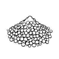 Pile Of Round Peas With Powder On Top vector