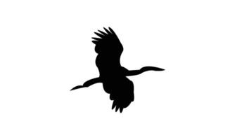 Flying African openbill bird Silhouette vector