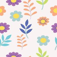 Whimsical botanical print with delicate flowers vector