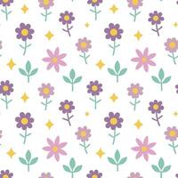 Floral pattern with pastel color scheme vector
