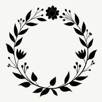 Timeless black laurel emblem for branding vector