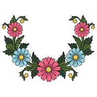 Vintage colorful floral laurel branches style design. vector