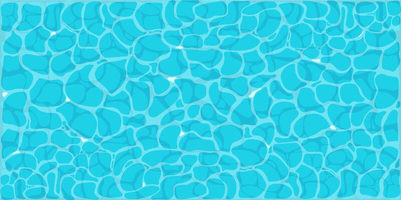 Deep ocean water ripple surface with gentle waves and sunlight reflections in cartoon style game texture top view