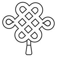 Chinesse Knot Icon and Illustration with Line Style vector
