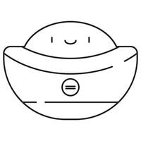 Ingot Icon and Illustration with Line Style vector
