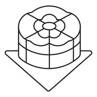 Moon Cake Icon with Line Style vector