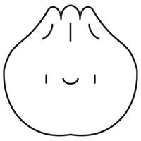 Dumpling Icon and Illustration with Line Style vector