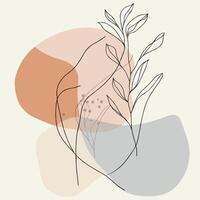 abstract illustration of a plant with leaves on white background vector