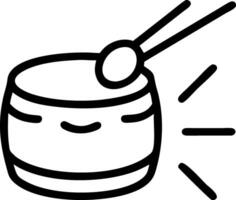 A drum with chopsticks and a spoon vector