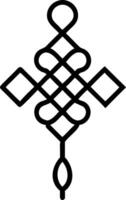 A black and white image of a cross with a knot vector