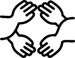 Hands together icon vector