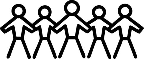 un grupo de personas en pie en un línea vector