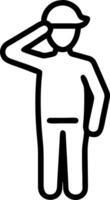 A man saluting with his hand on his head vector