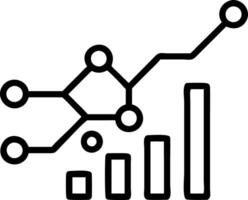A graph with a bar chart and a line vector