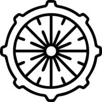 A black and white image of a wheel vector