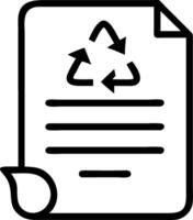 A paper document with a recycling symbol on it vector