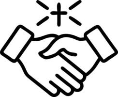 A handshake icon with a cross on top vector