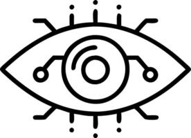 An eye icon with a circuit board around it vector