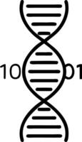 A black and white image of a dna strand vector