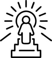 A black and white icon of a person standing on a pedestal vector