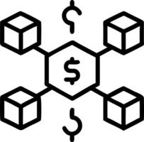 A black and white image of a cube with a dollar sign vector