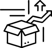 A box with an arrow going up and a box with a arrow going down vector